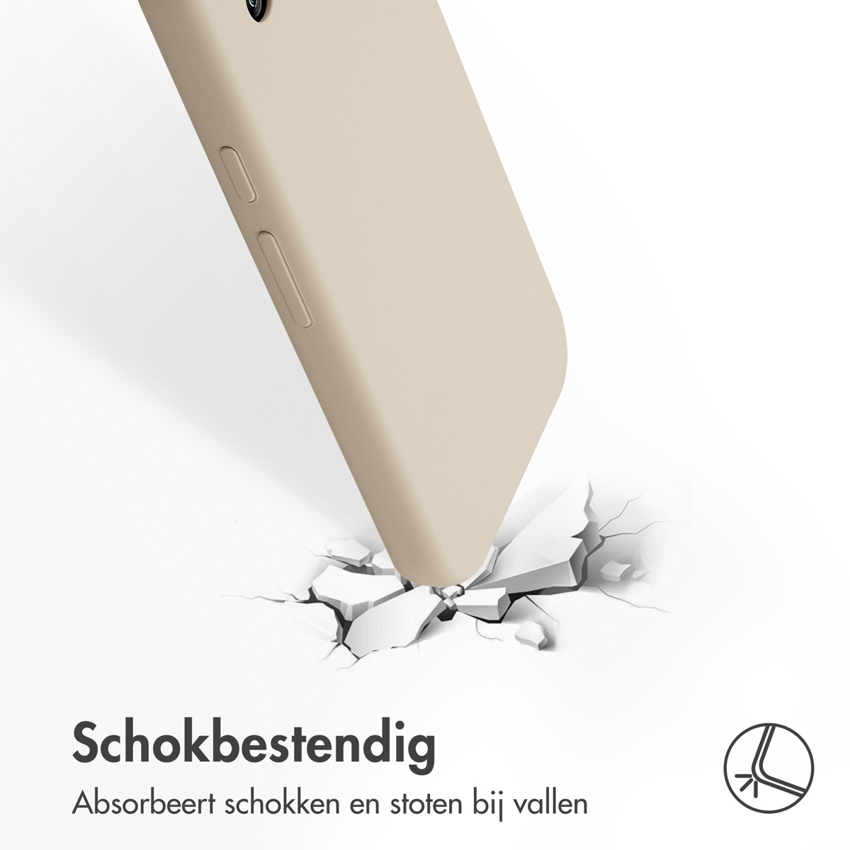 Accezz Liquid Silicone Backcover Google Pixel 9A - Stone - Afbeelding 5