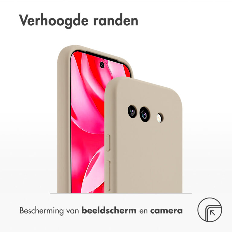 Accezz Liquid Silicone Backcover Google Pixel 9a - Stone - Afbeelding 2
