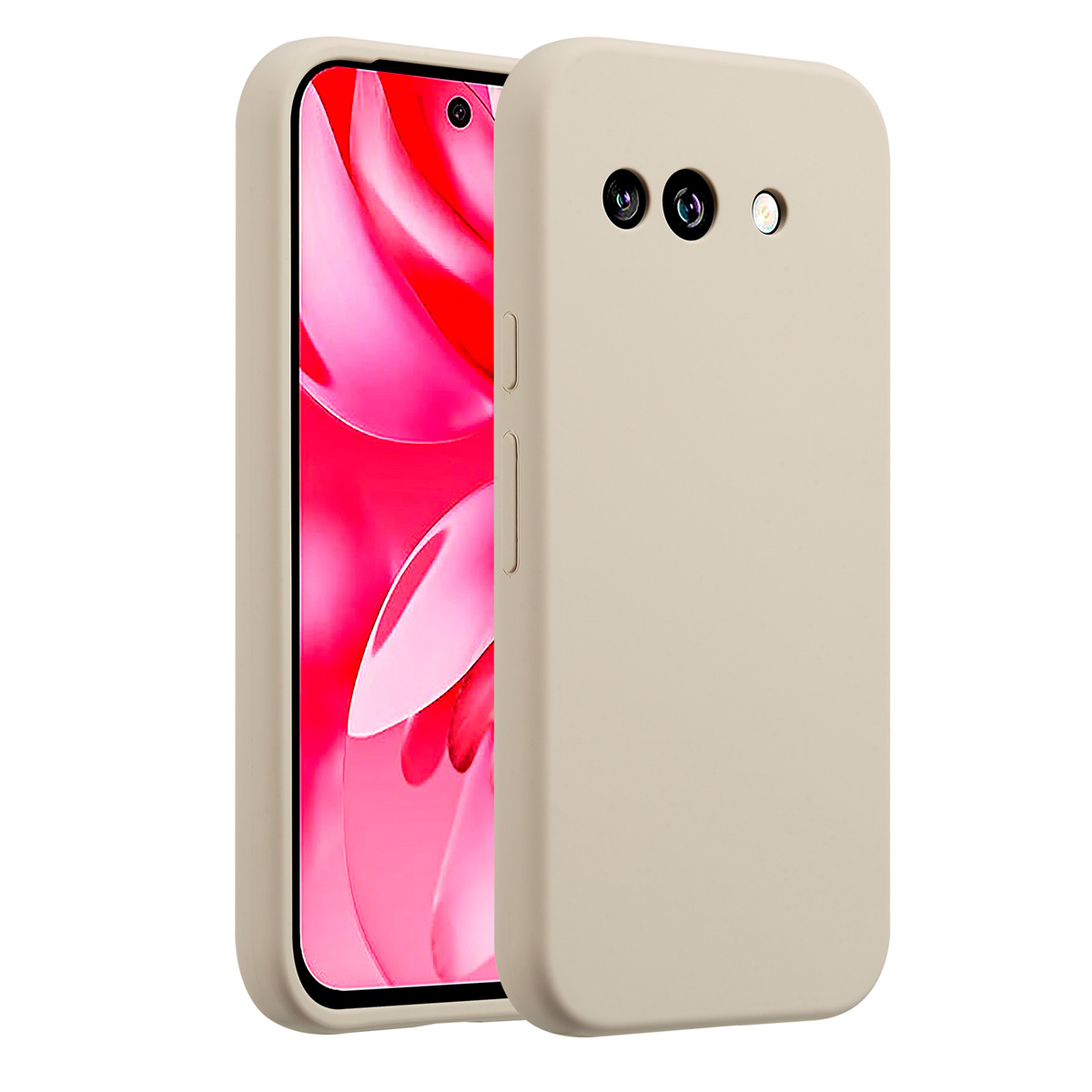 Accezz Liquid Silicone Backcover Google Pixel 9A - Stone - Afbeelding 2