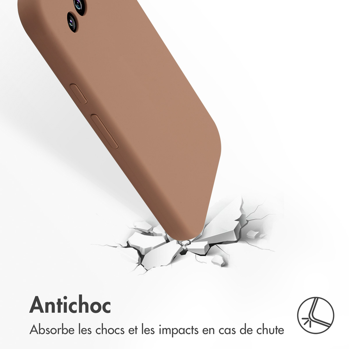 Accezz Liquid Silicone Backcover Google Pixel 9A - Lichtbruin - Afbeelding 5