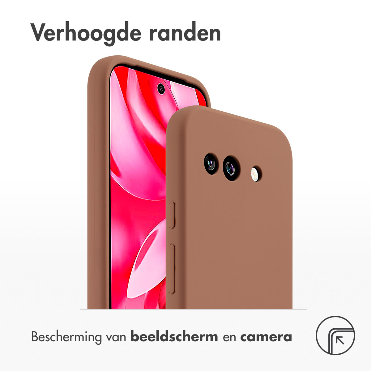 Accezz Liquid Silicone Backcover Google Pixel 9A - Lichtbruin - Afbeelding 9