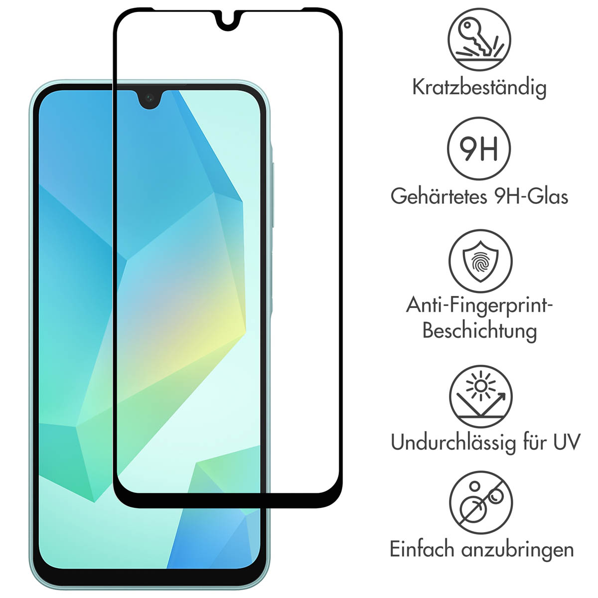 Accezz Gehard Glas Full Cover Screenprotector Samsung Galaxy A16 / A17 / A26 - Afbeelding 6