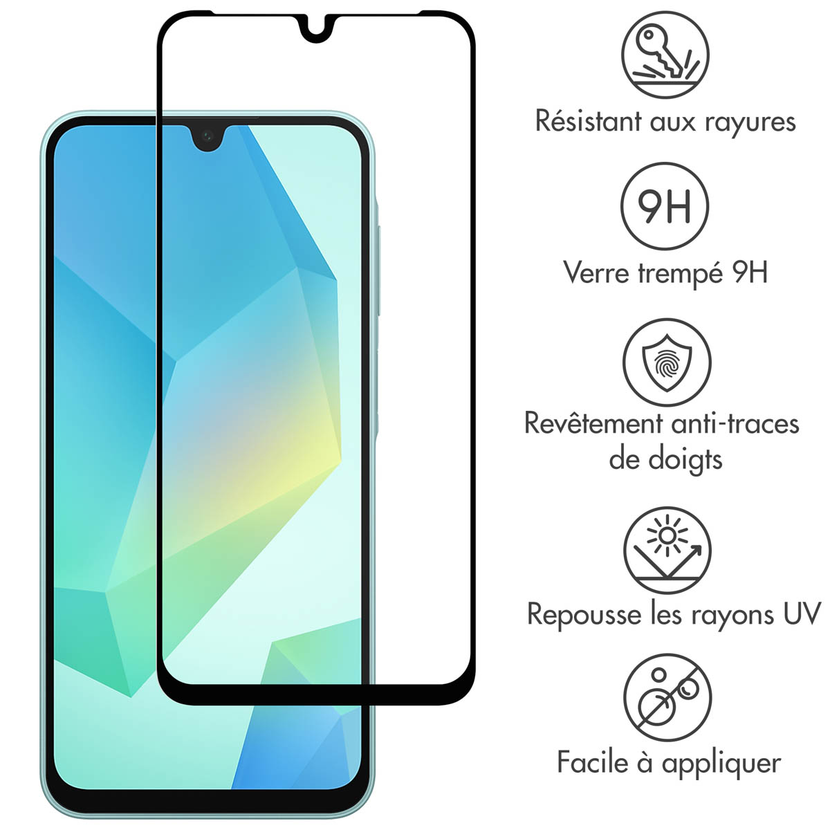 Accezz Gehard Glas Full Cover Screenprotector Samsung Galaxy A16 / A17 / A26 - Afbeelding 5