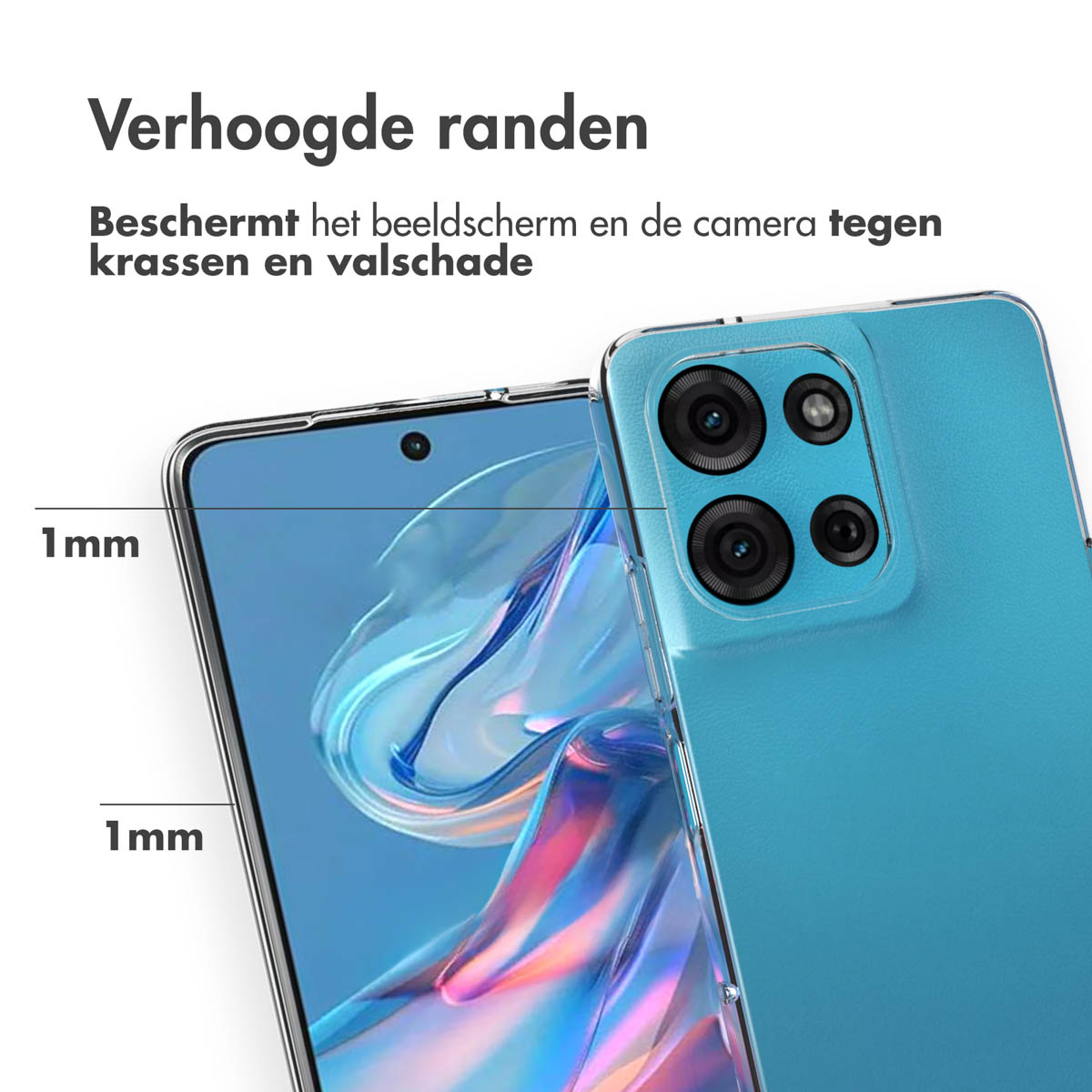 Accezz Clear Backcover Motorola Moto G75 5G - Transparant - Afbeelding 9