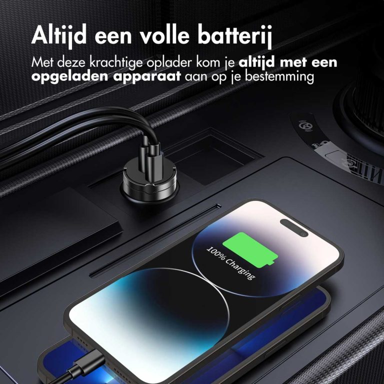 Accezz Autolader | Snellader met 2 poorten - 2x USB-C 65 watt - Afbeelding 4