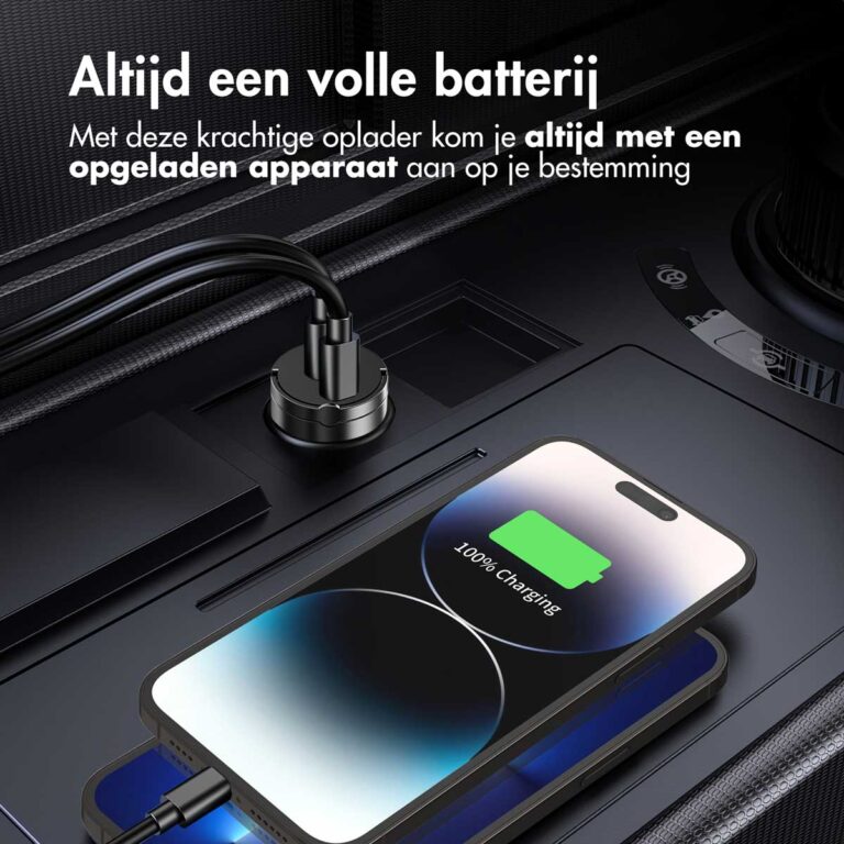 Accezz Autolader | Snellader met 2 poorten - 2x USB-C 65 watt - Afbeelding 4