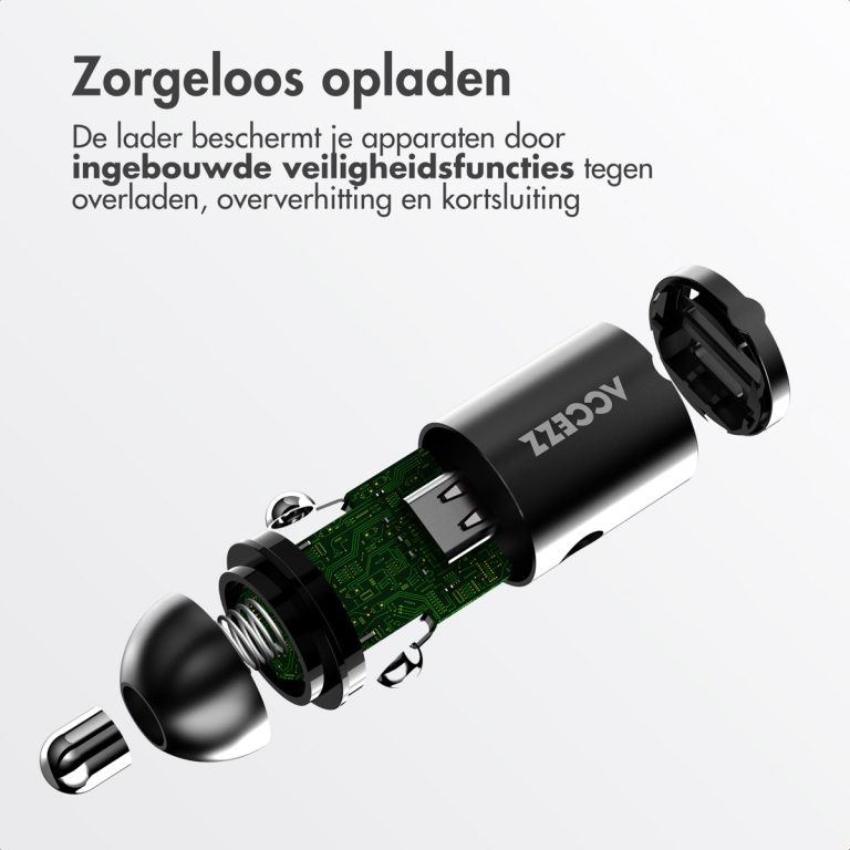 Accezz Autolader | Snellader met 2 poorten - 2x USB-C 65 watt - Afbeelding 3