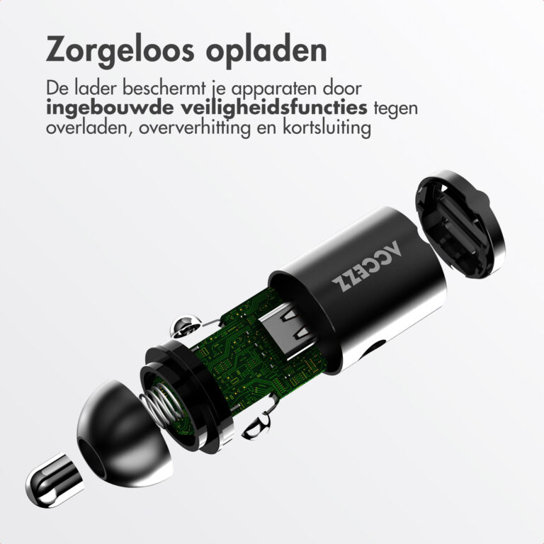 Accezz Autolader | Snellader met 2 poorten - 2x USB-C 65 watt - Afbeelding 3