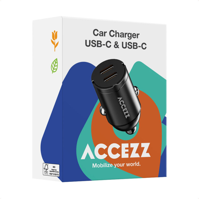 Accezz Autolader | Snellader met 2 poorten - 2x USB-C 65 watt - Afbeelding 2