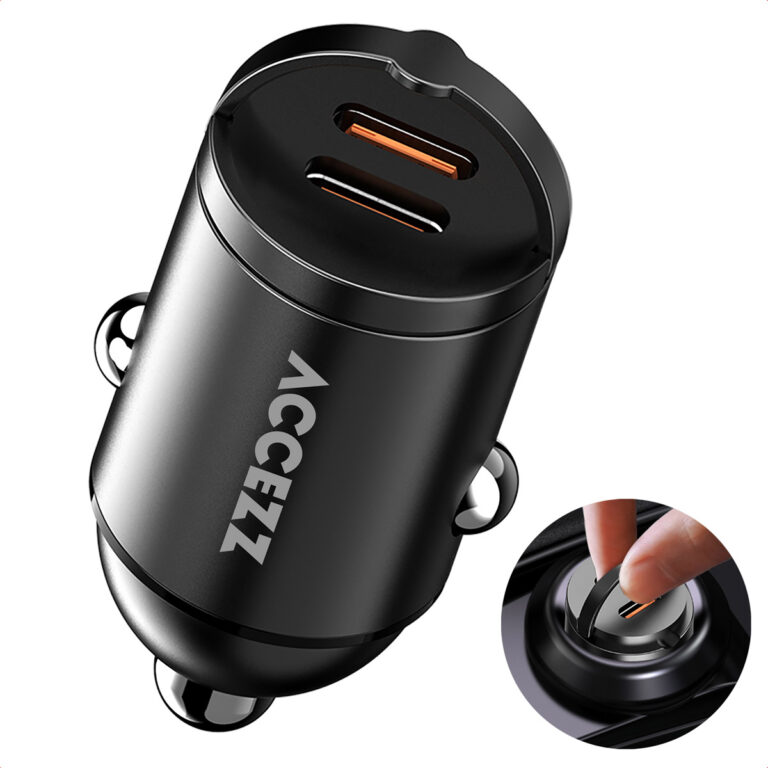 Accezz Autolader | Snellader met 2 poorten - 2x USB-C 65 watt