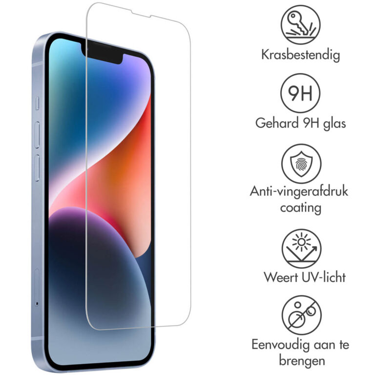 Accezz Gehard Glas Screenprotector 2-pack Apple iPhone 13 / 13 Pro / 14 / 16e - Afbeelding 2