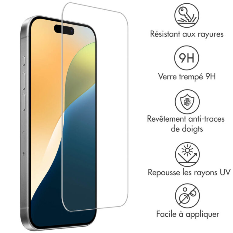 Accezz Gehard Glas Screenprotector 2-pack Apple iPhone 16 Pro - Afbeelding 8