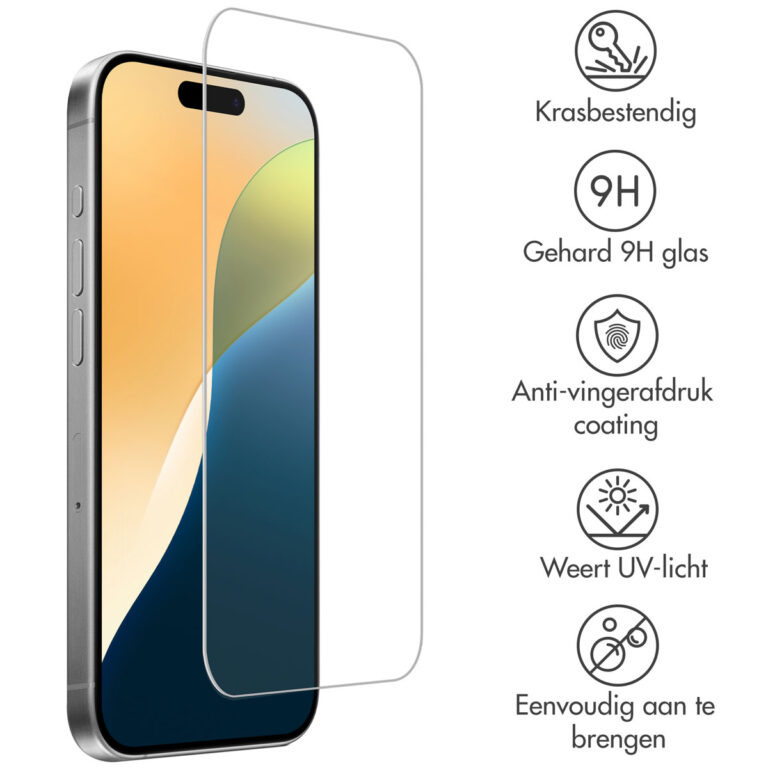 Accezz Gehard Glas Screenprotector 2-pack Apple iPhone 16 Pro - Afbeelding 5