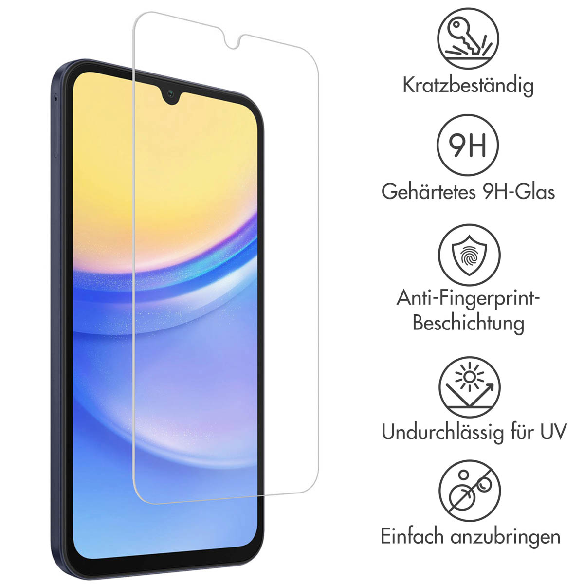 Accezz Gehard Glas Screenprotector 2-pack Samsung Galaxy A15 (5G/4G) - Afbeelding 6