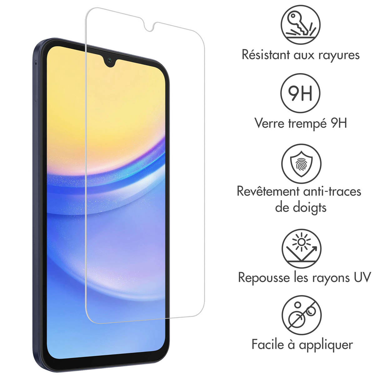 Accezz Gehard Glas Screenprotector 2-pack Samsung Galaxy A15 (5G/4G) - Afbeelding 4