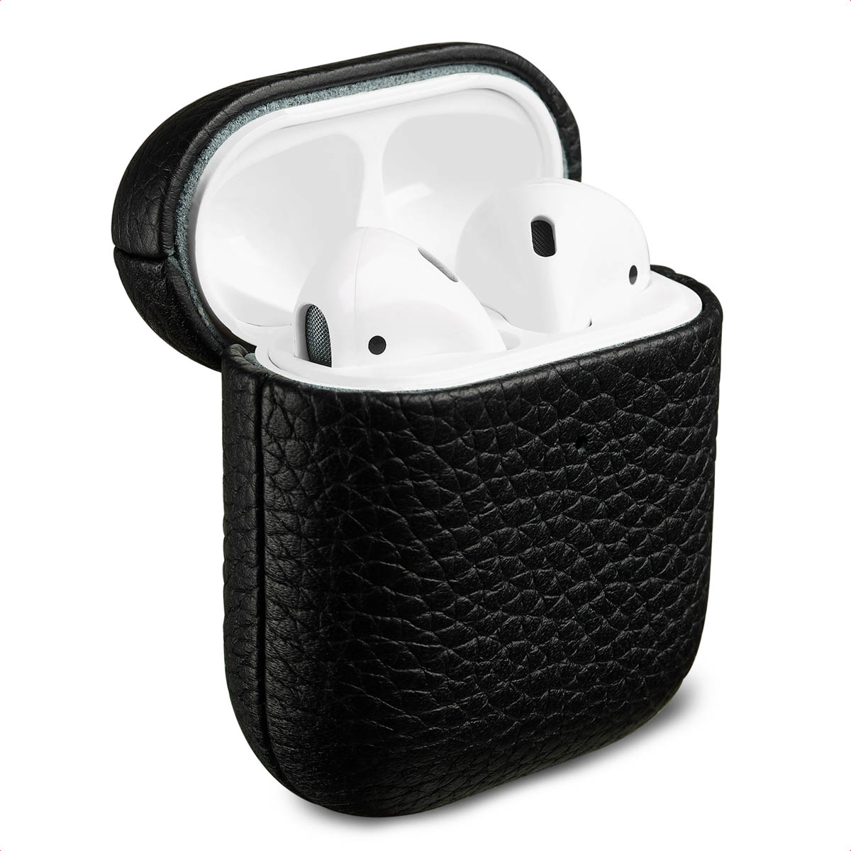 Accezz Echt Leren Case Apple AirPods 1 / 2 – Zwart