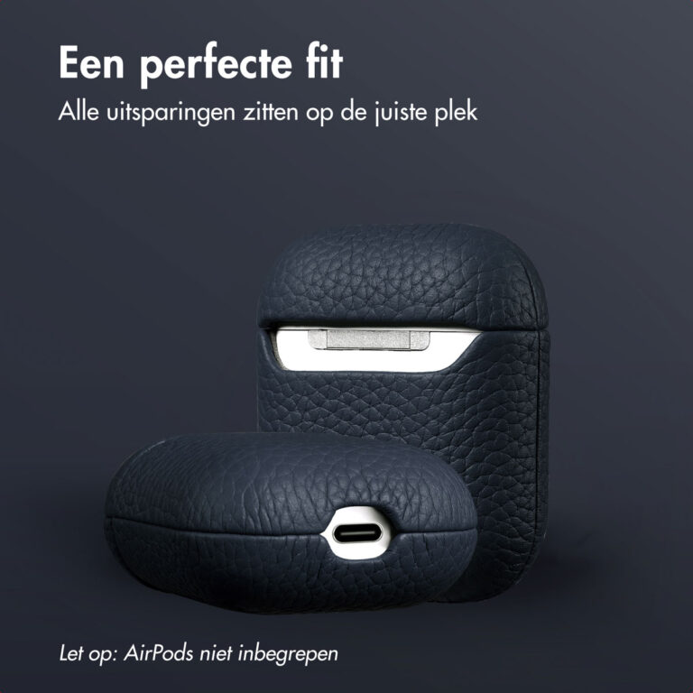 Accezz Echt Leren Case AirPods 1 / 2 - Donkerblauw - Afbeelding 7