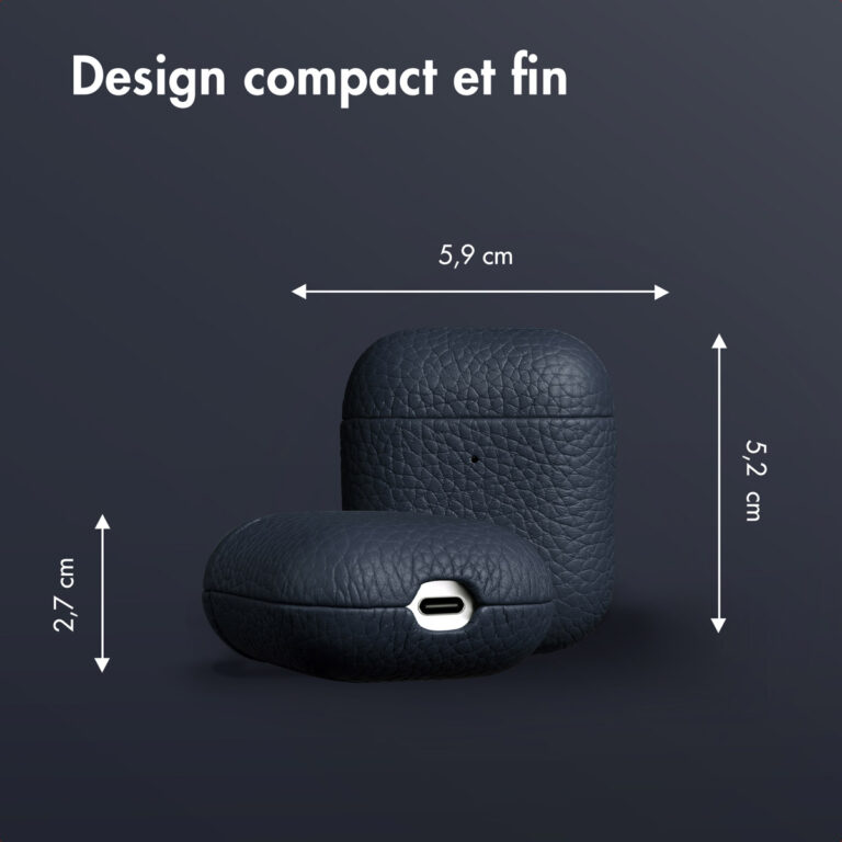 Accezz Echt Leren Case AirPods 1 / 2 - Donkerblauw - Afbeelding 10