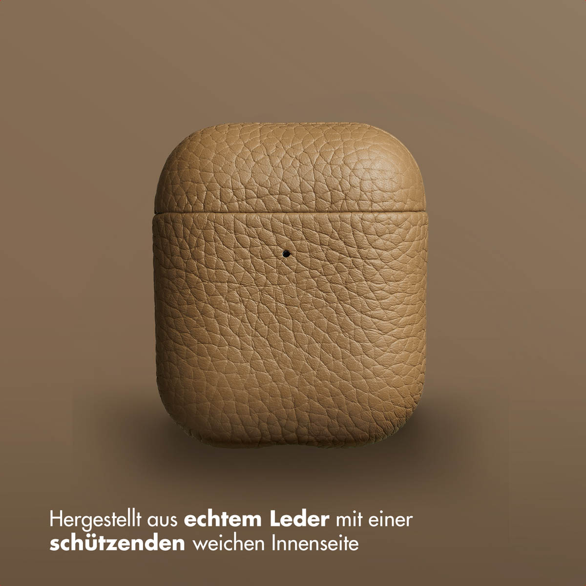 Accezz Echt Leren Case Apple AirPods 1 / 2 - Taupe - Afbeelding 4