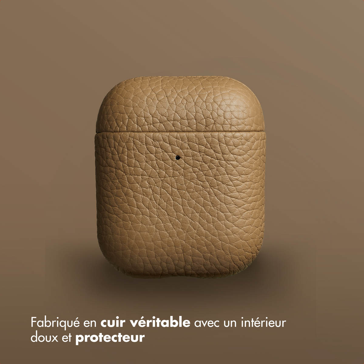 Accezz Echt Leren Case Apple AirPods 1 / 2 - Taupe - Afbeelding 5