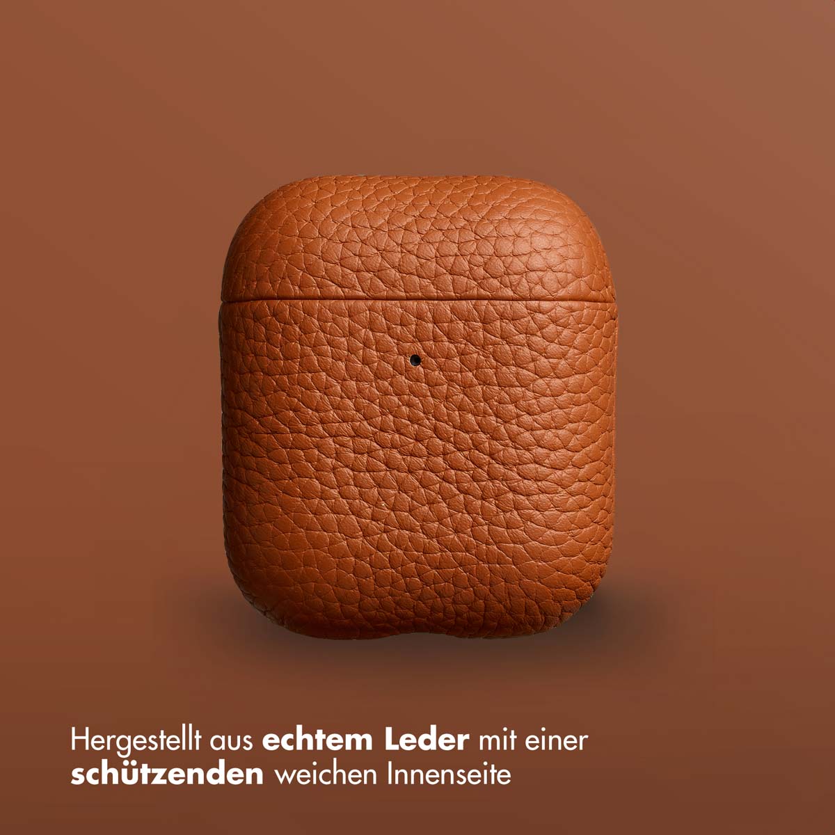 Accezz Echt Leren Case Apple AirPods 1 / 2 - Cognac - Afbeelding 4