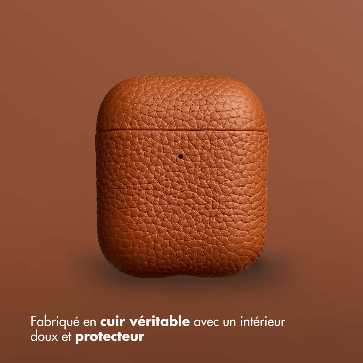 Accezz Echt Leren Case Apple AirPods 1 / 2 - Cognac - Afbeelding 5