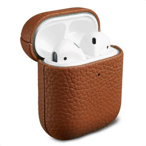 Accezz Echt Leren Case Apple AirPods 1 / 2 - Cognac