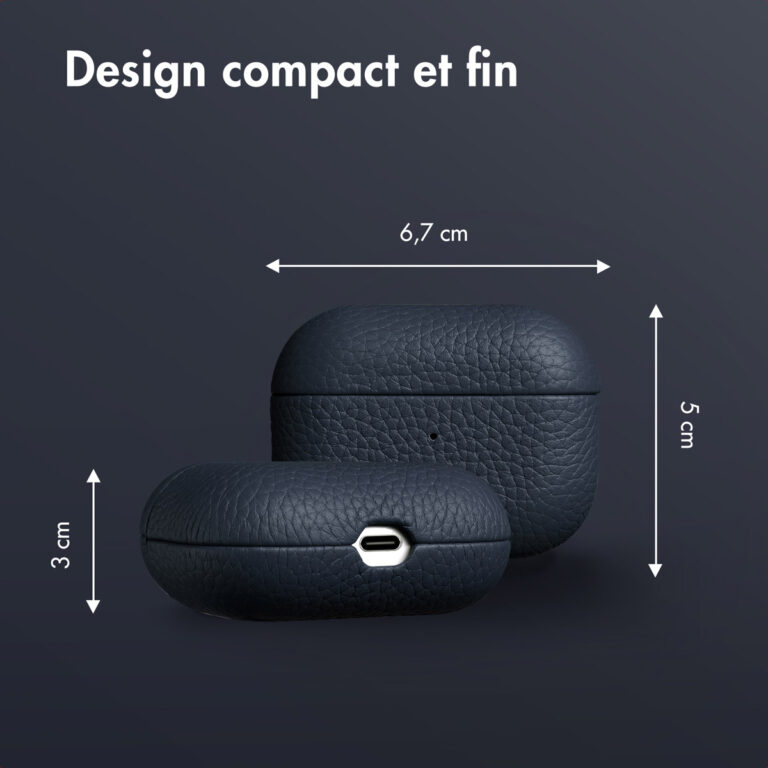Accezz Echt Leren Case AirPods Pro - Donkerblauw - Afbeelding 10