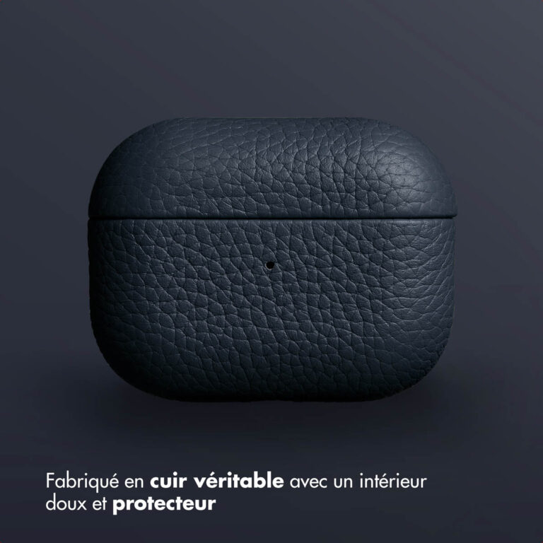 Accezz Echt Leren Case AirPods Pro - Donkerblauw - Afbeelding 8