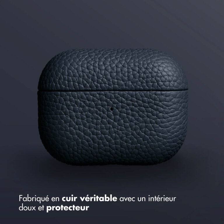 Accezz Echt Leren Case AirPods Pro 2 - Donkerblauw - Afbeelding 8