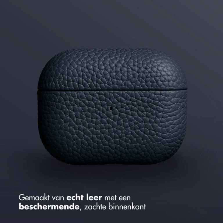 Accezz Echt Leren Case AirPods Pro 2 - Donkerblauw - Afbeelding 4
