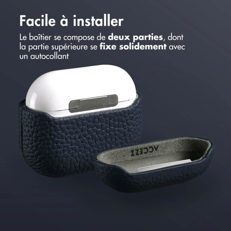 Accezz Echt Leren Case AirPods 3 - Donkerblauw - Afbeelding 9