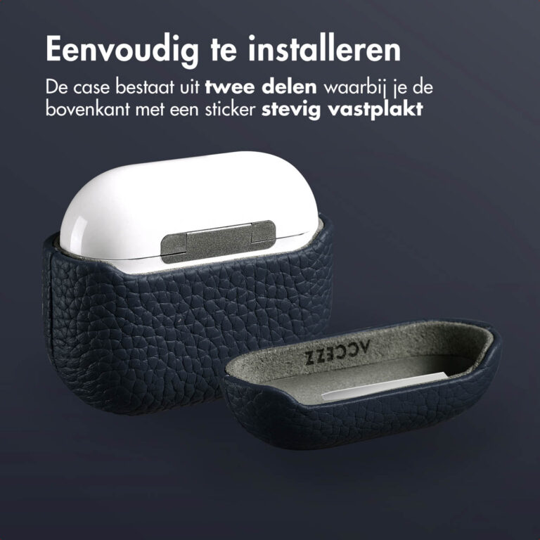 Accezz Echt Leren Case AirPods 3 - Donkerblauw - Afbeelding 5