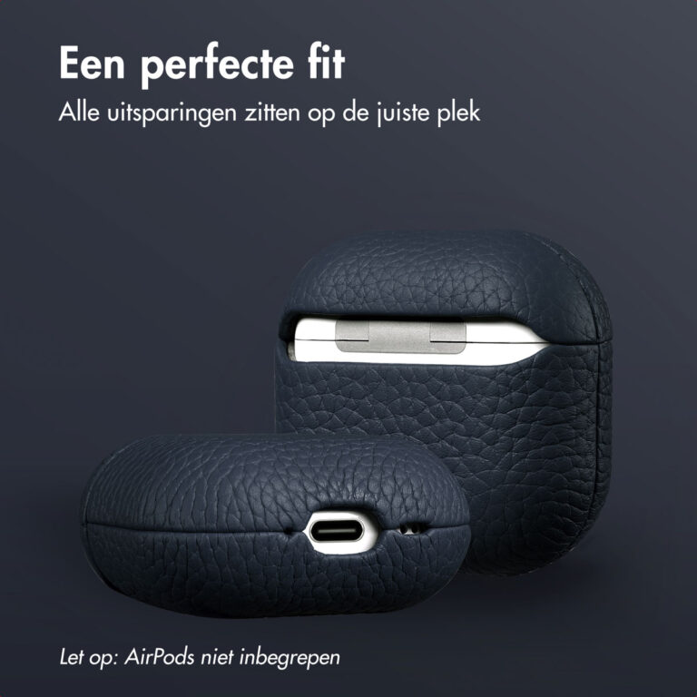 Accezz Echt Leren Case AirPods 4  Donkerblauw - Afbeelding 7
