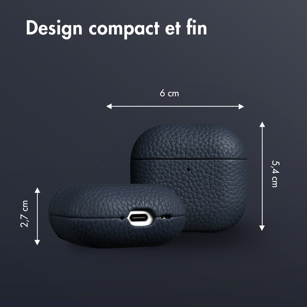 Accezz Echt Leren Case Apple AirPods 4 - Donkerblauw - Afbeelding 10