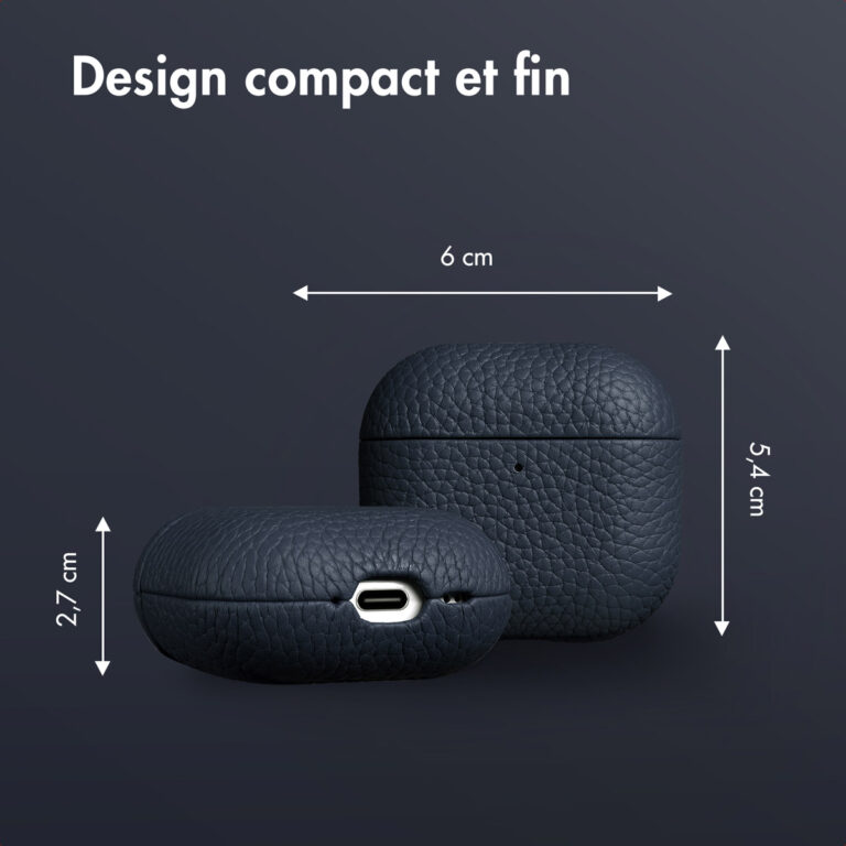 Accezz Echt Leren Case AirPods 4  Donkerblauw - Afbeelding 10