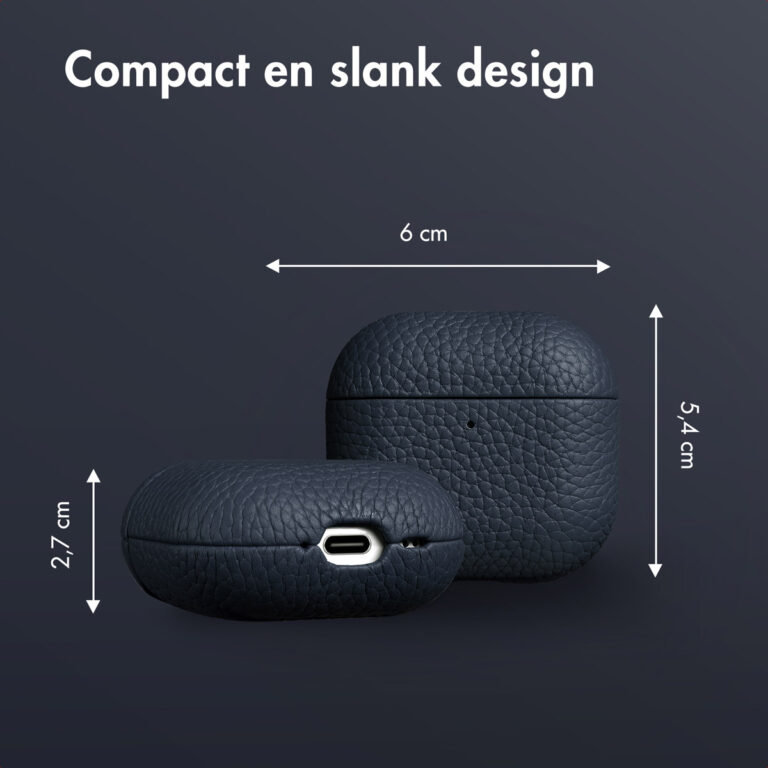 Accezz Echt Leren Case AirPods 4  Donkerblauw - Afbeelding 6