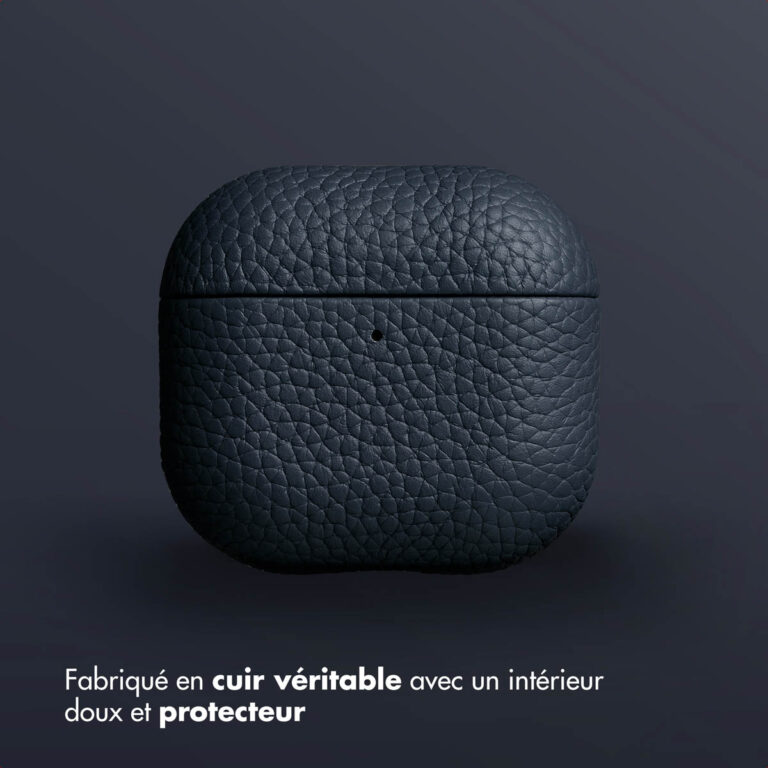 Accezz Echt Leren Case AirPods 4  Donkerblauw - Afbeelding 8