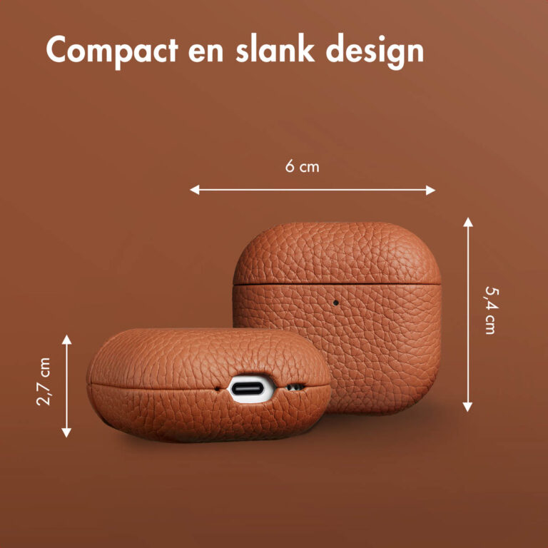 Accezz Echt Leren Case AirPods 4 - Cognac - Afbeelding 10