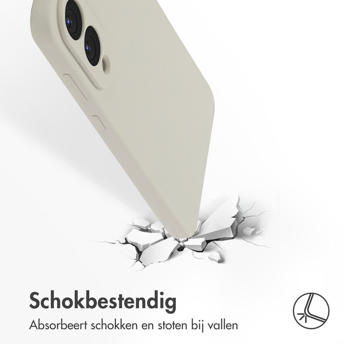 Accezz Liquid Silicone Backcover met MagSafe Samsung Galaxy S25 Edge - Stone - Afbeelding 2