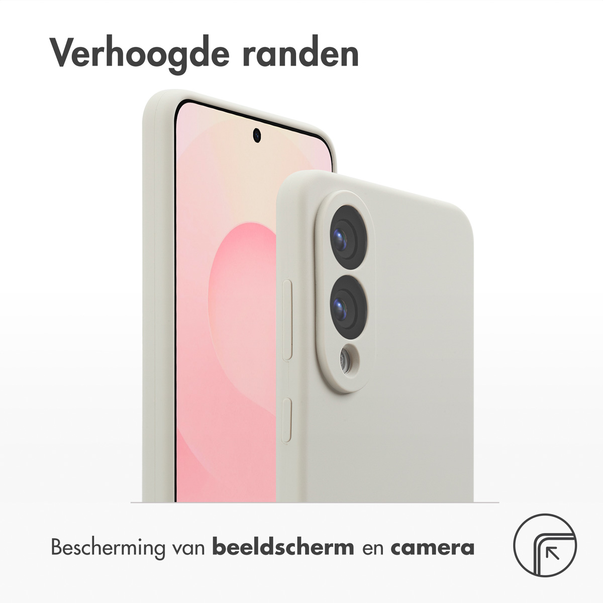 Accezz Liquid Silicone Backcover met MagSafe Samsung Galaxy S25 Edge - Stone - Afbeelding 3