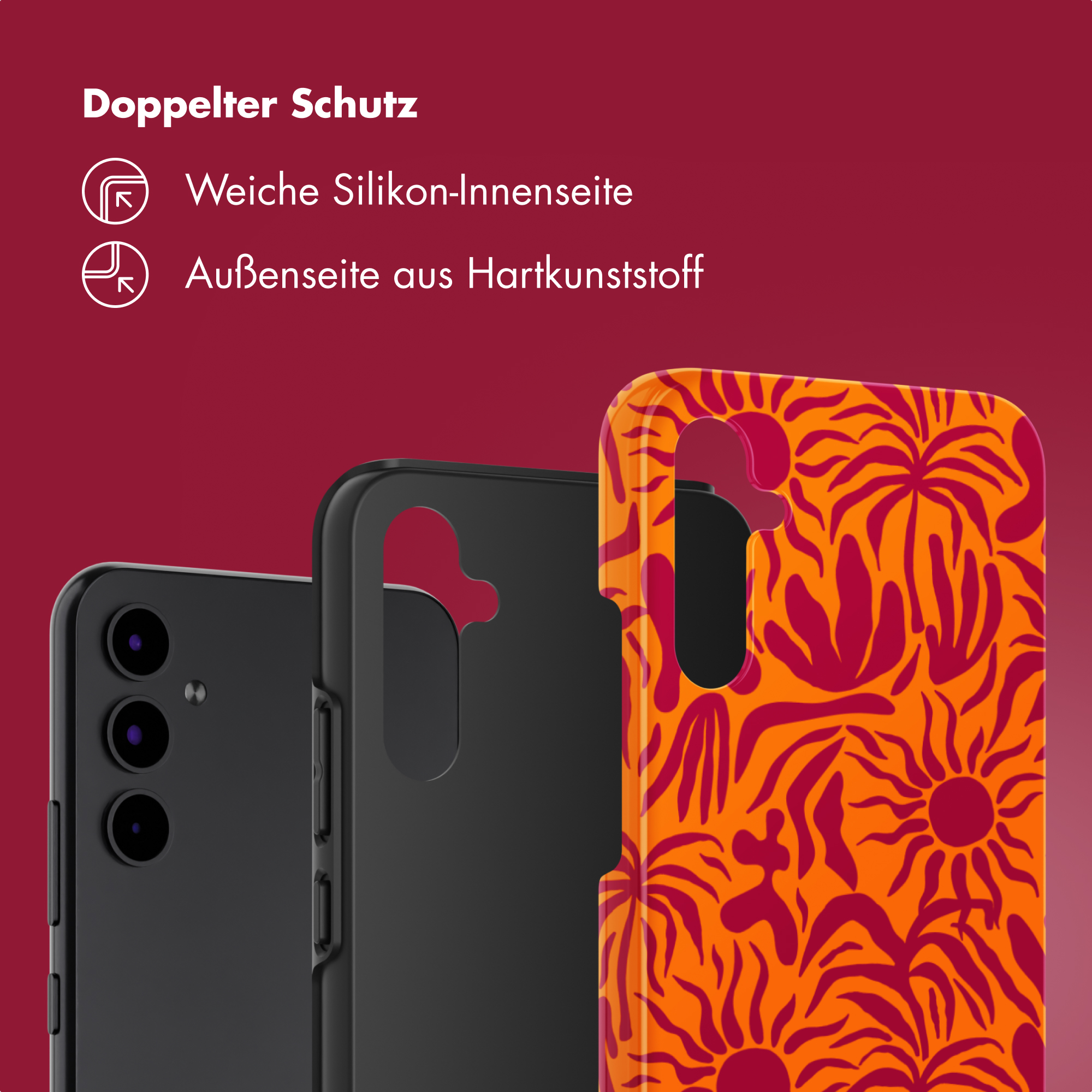 Selencia Vivid Backcover Samsung Galaxy A34 (5G) - Tropical Vibes Apricot - Afbeelding 5