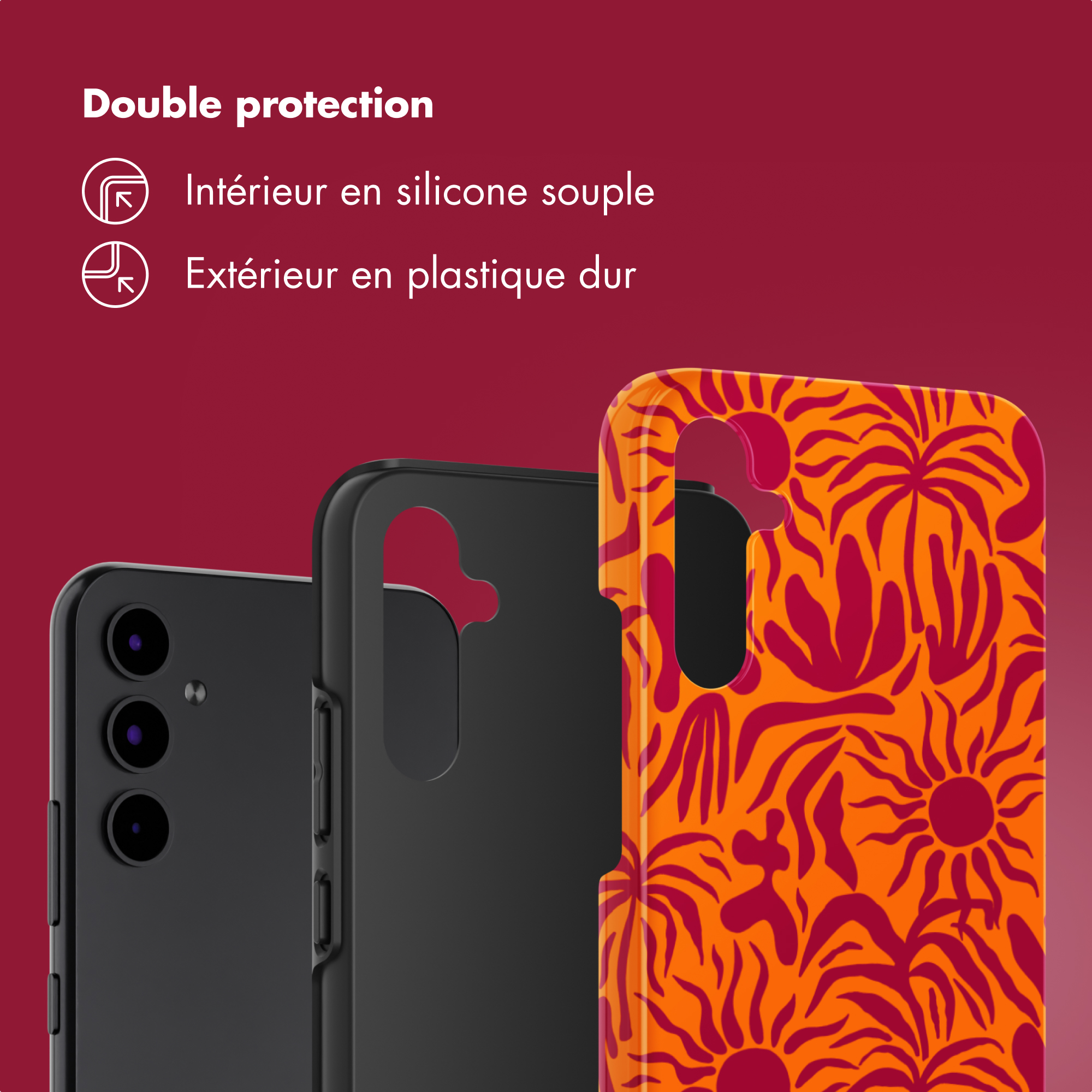 Selencia Vivid Backcover Samsung Galaxy A34 (5G) - Tropical Vibes Apricot - Afbeelding 6