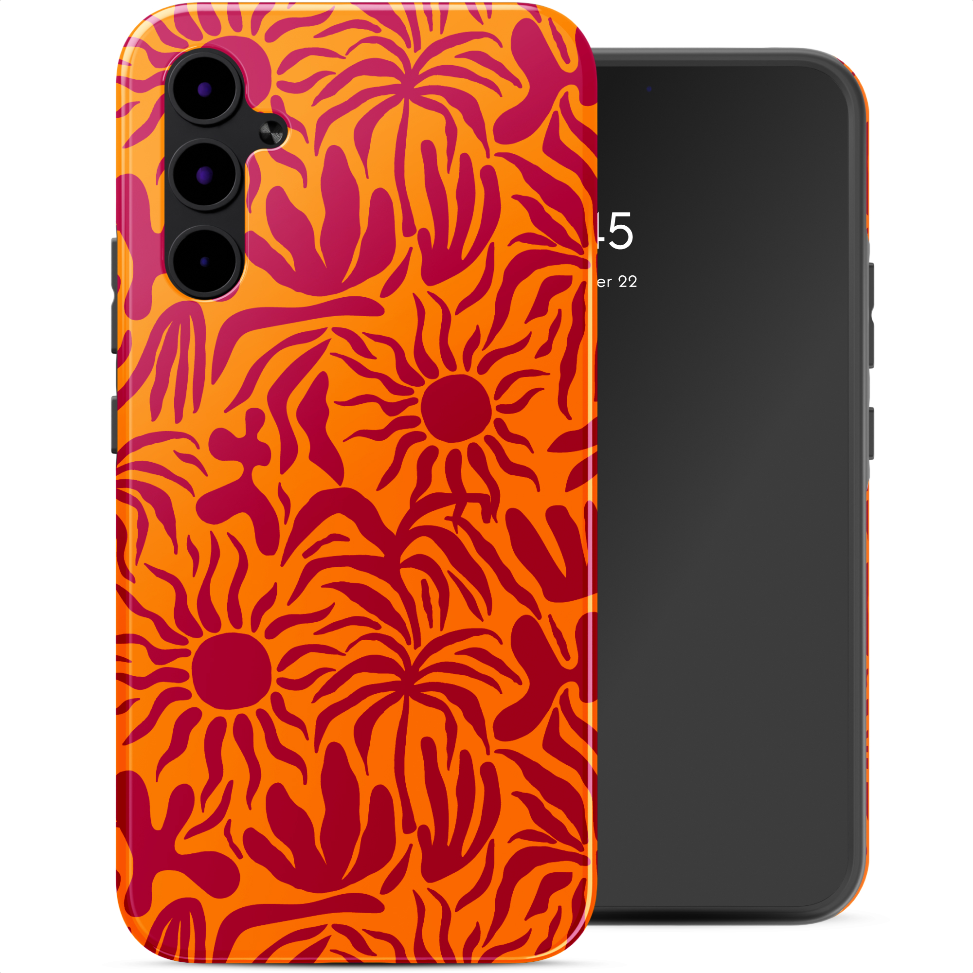 Selencia Vivid Backcover Samsung Galaxy A34 (5G) - Tropical Vibes Apricot - Afbeelding 2