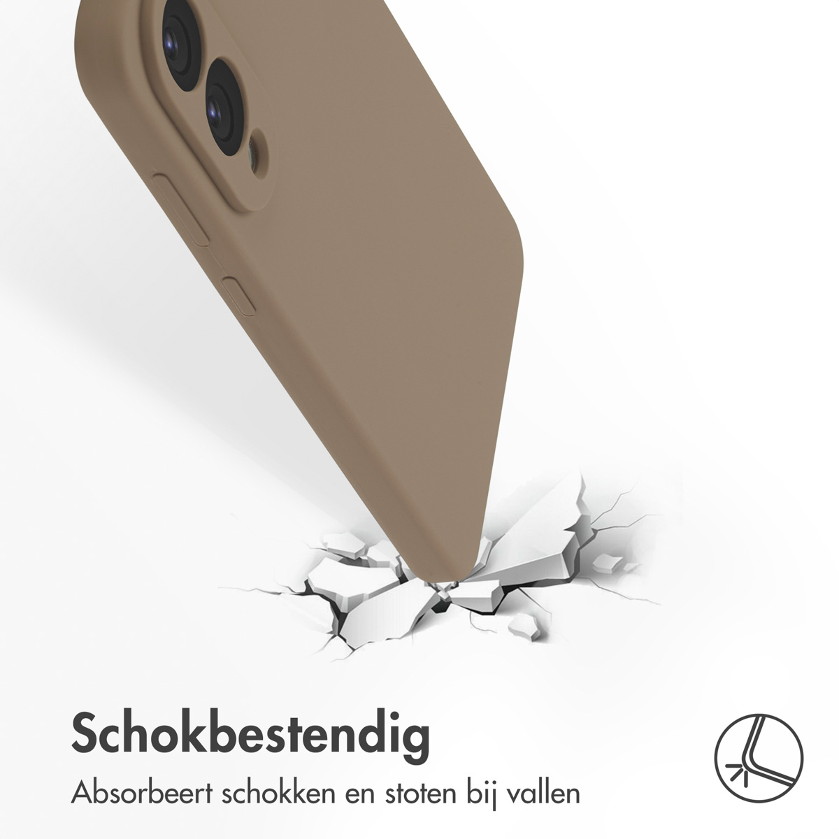 Accezz Liquid Silicone Backcover met MagSafe Samsung Galaxy S25 Edge - Lichtbruin - Afbeelding 2