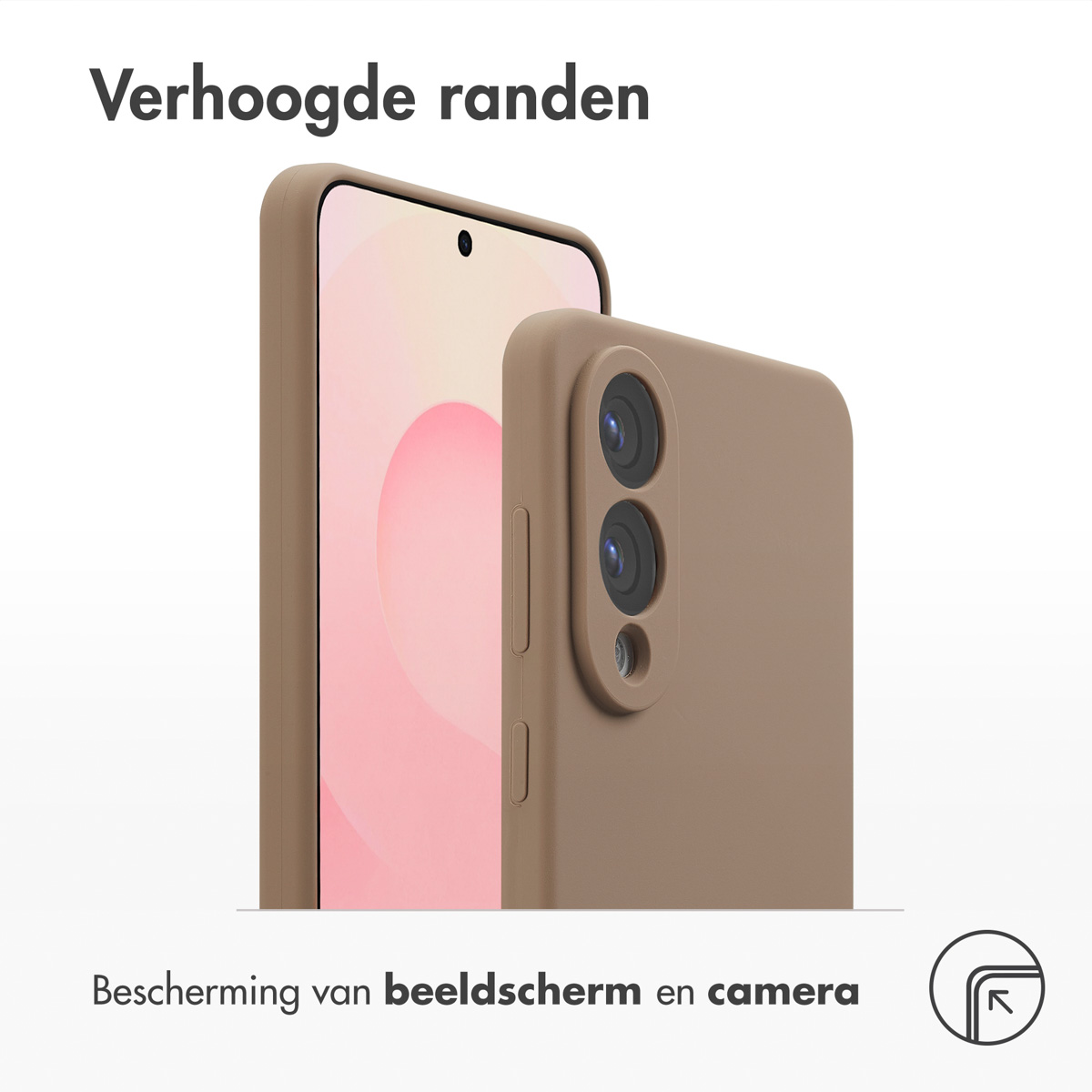 Accezz Liquid Silicone Backcover met MagSafe Samsung Galaxy S25 Edge - Lichtbruin - Afbeelding 3