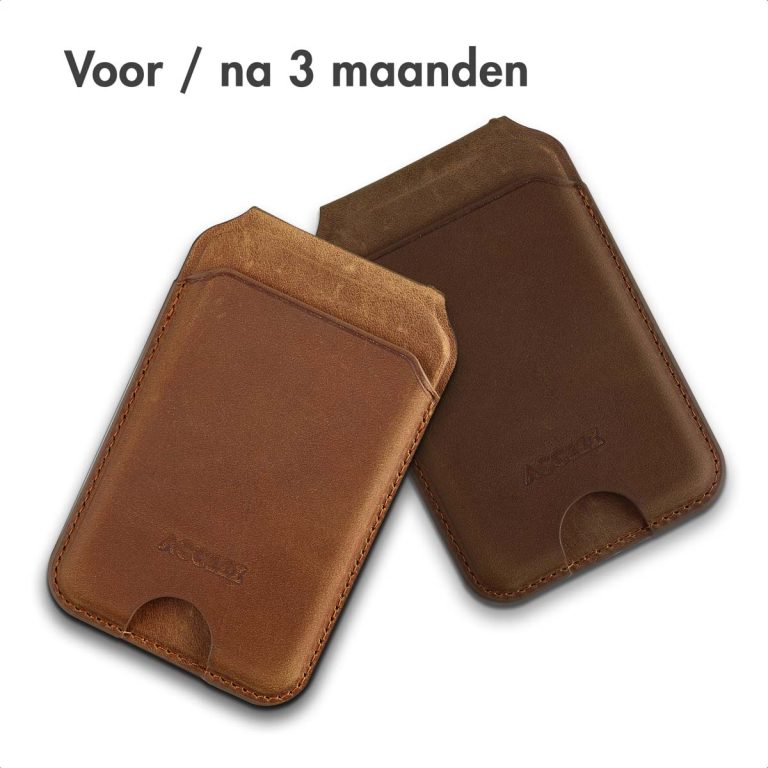 Accezz Vintage Leather MagSafe Kaarthouder met Standaard - Tobacco Cognac - Afbeelding 6