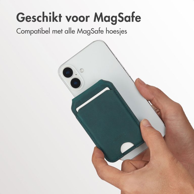Accezz Vintage Leather MagSafe Kaarthouder met Standaard - Smokey Green - Afbeelding 7