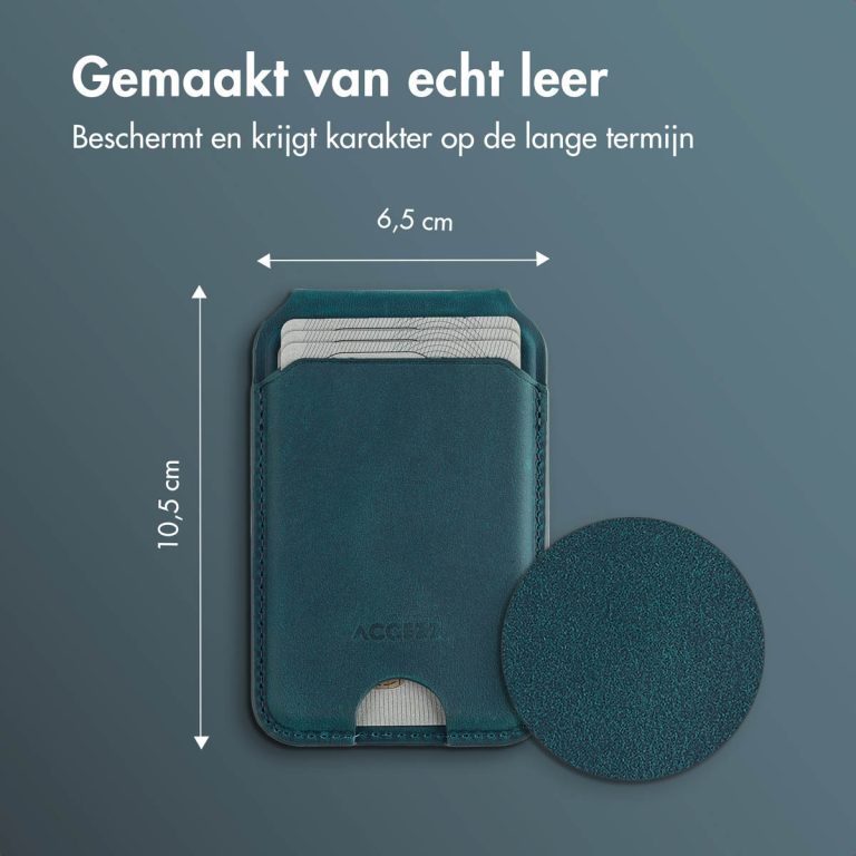 Accezz Vintage Leather MagSafe Kaarthouder met Standaard - Smokey Green - Afbeelding 6