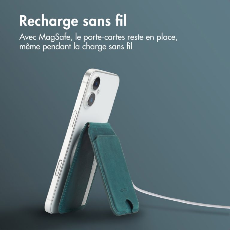 Accezz Vintage Leather MagSafe Kaarthouder met Standaard - Smokey Green - Afbeelding 10